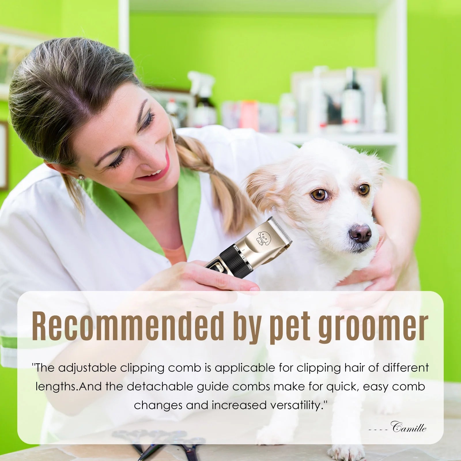 Cordless Dog Grooming Kit, Dog Clippers, Professional Quiet Electric Pets Hair Trimmers